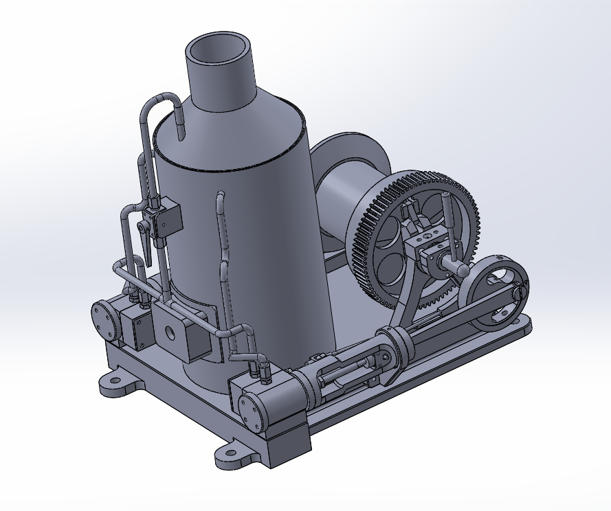 带离合器的 2x1 气缸蒸汽机操作绞车